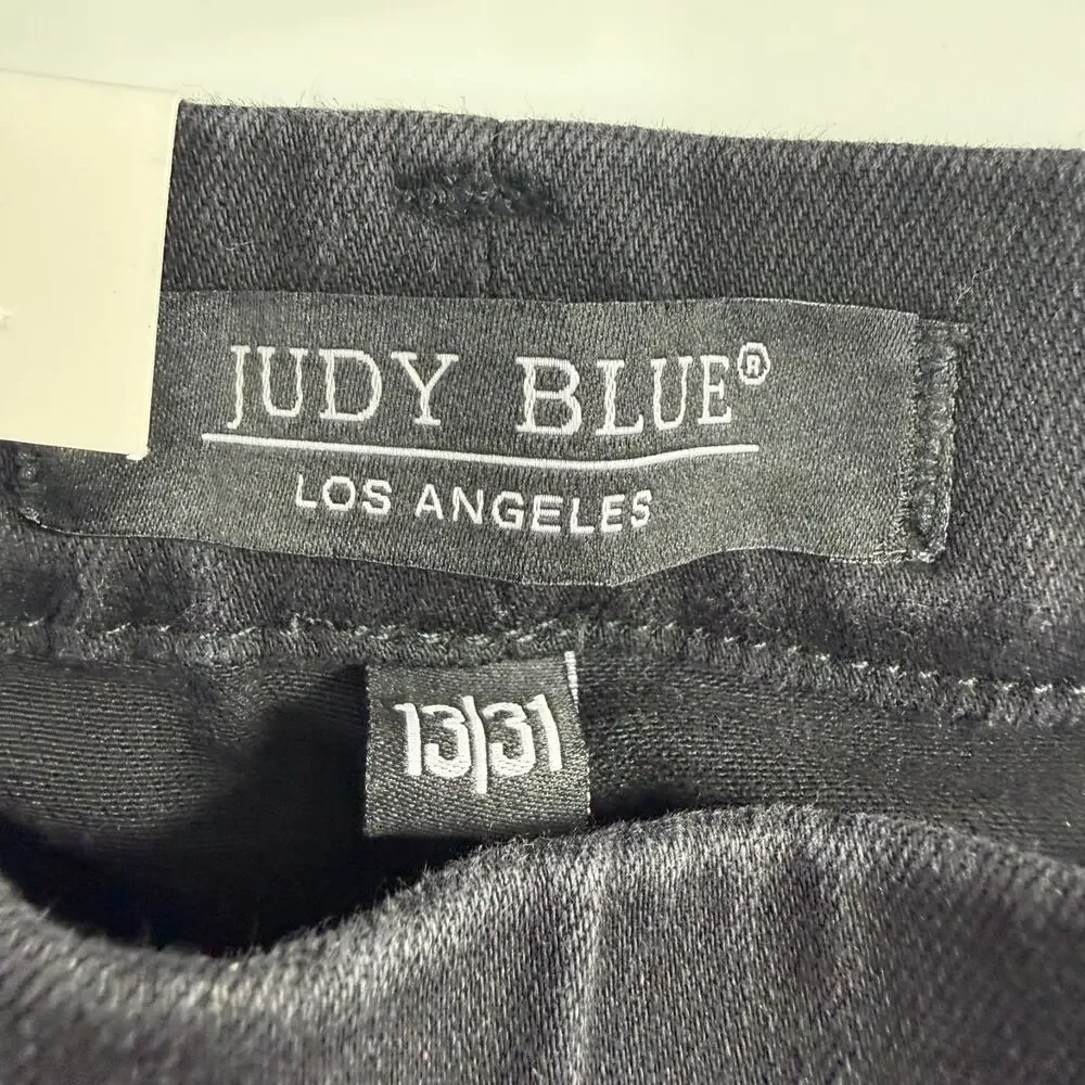 NWT Judy Blue Pull On Skinny Jeans Womens 13/31 Black High Rise Stretch Jeggings